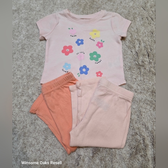Other - Floral Graphic Tee and Pants Set